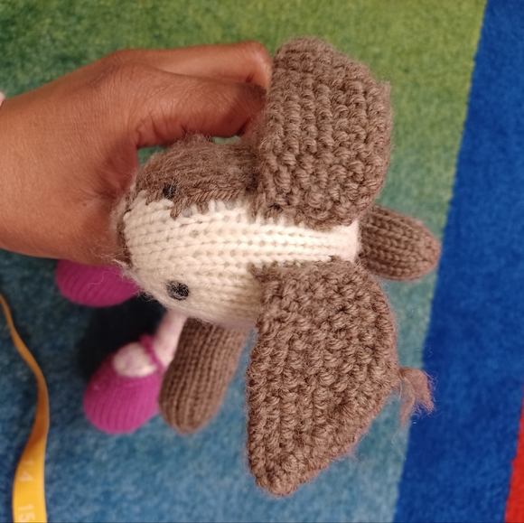 โ Handmade Yarn Crochet floppy Yarn cute Bunny Soft Toy lovey knitted plush - Picture 8 of 15